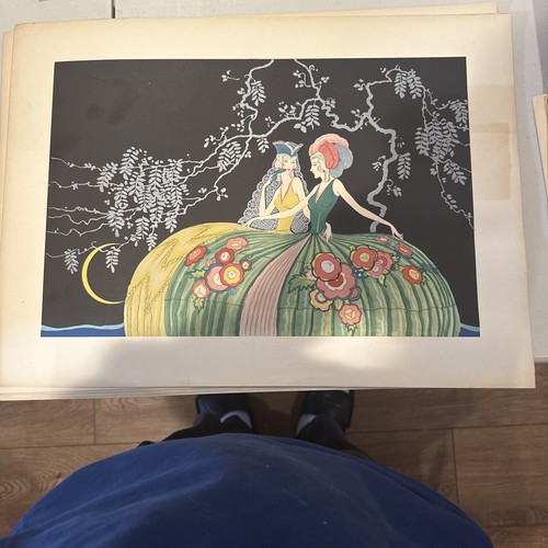 Vintage french pochoir print - french,