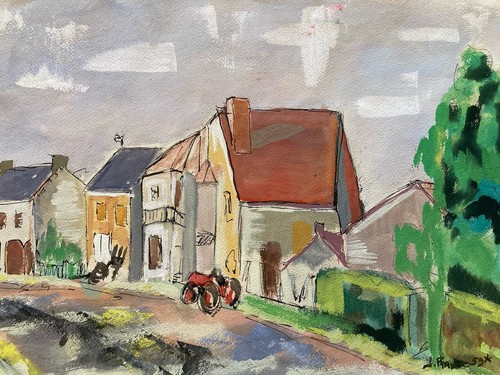 Vintage landscape village - landscape,